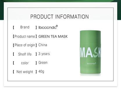 40g Face Clean Mask Green Tea/Rose Extract Cleansing Stick Deep Moisturizing Shrink Pores Blackhead Film Smear Oil Control Mask