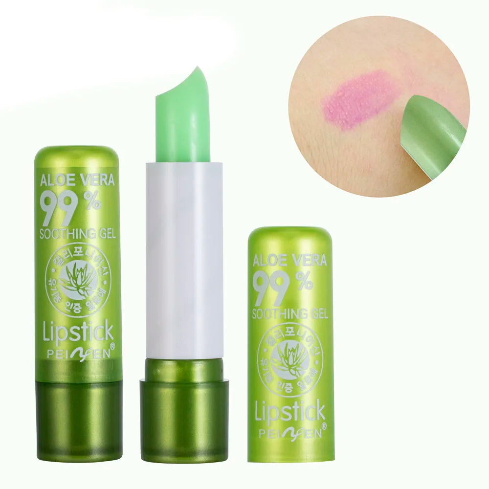 1 Pcs Aloe Vera Baume à lèvres magique Changement de couleur.