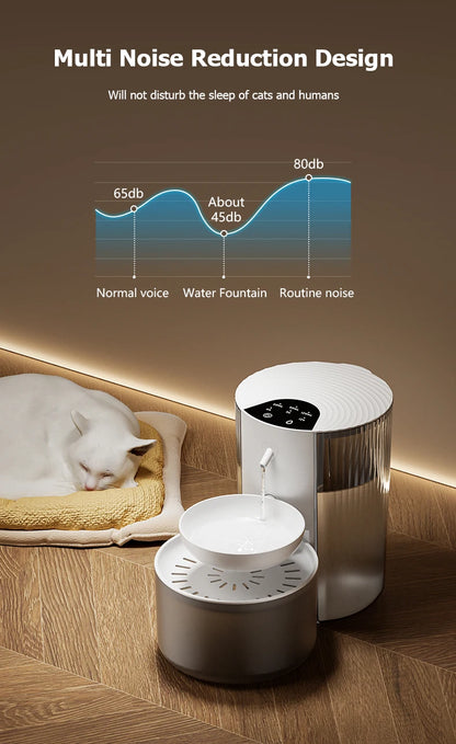 Distributeur d'eau intelligent pour animaux de compagnie, fontaine d'eau sans fil pour chat, distributeur d'eau pour chien, chargeur d'eau automatique rechargeable