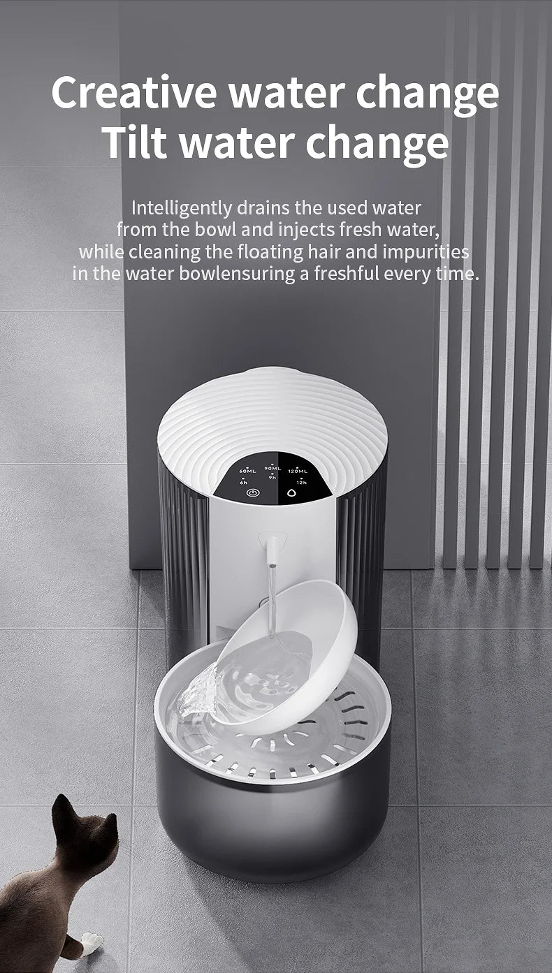 Fontaine à Eau Automatique Sans Fil 3L – Rechargeable & Intelligente | Distributeur pour Chats et Chiens – Sans Filtre