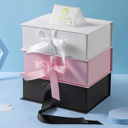 Coffret cadeau magnétique de luxe, coffret cadeau pliable, couvercle rabattable, coffret cadeau de Saint-Valentin