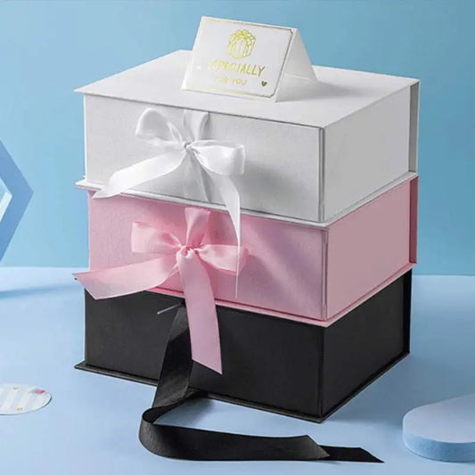 Coffret cadeau magnétique de luxe, coffret cadeau pliable, couvercle rabattable, coffret cadeau de Saint-Valentin