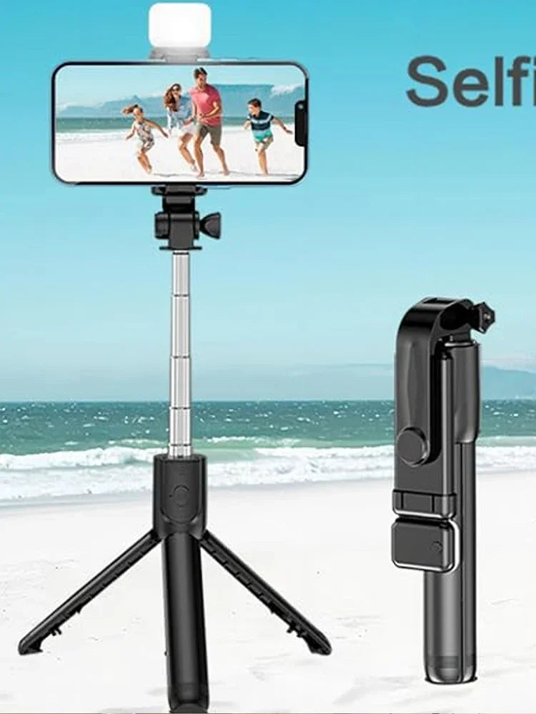 Trépied extensible Selfie Stick Trépied téléphonique avec selfies de groupe/diffusion en direct/enregistrement vidéo compatible avec tous les téléphones portables