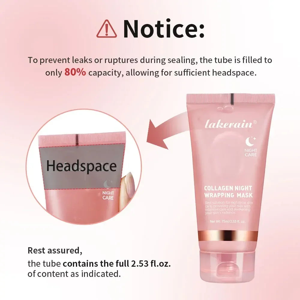 Masque de collagène de nuit Rajeunissement Hydratant Éclaircissant Masque facial coréen pour Rendre la peau éclatante.