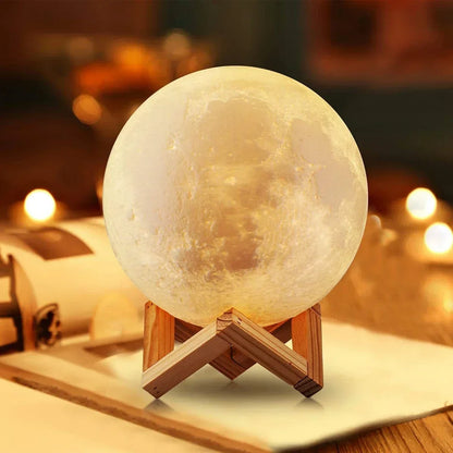 8CM LED Veilleuse 3D Print Moon Lamp Bedroom Decor MoonLight for Kids Gifts Decorations Creative Bedside Atmosphere Lighting