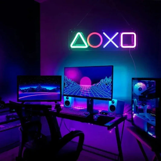 Enseignes au néon pour la décoration murale de la chambre à coucher Interrupteur alimenté par USB LED Néon pour salle de jeux Salon Teen Gamer Room Decoration