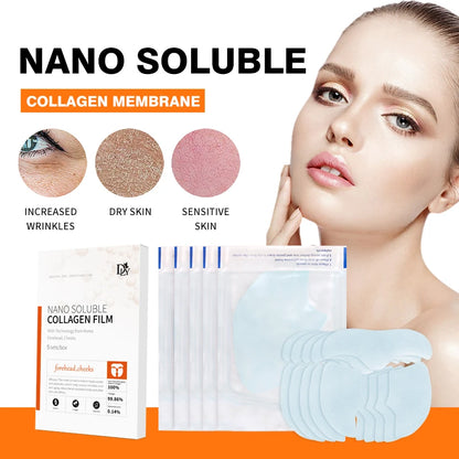 Masque de film protéiné de collagène nano hydrolysé Ensemble de pulvérisation de sérum pour le visage Réparation des rides Remplisseur de visage soluble Ensemble de soins de la peau éclaircissant