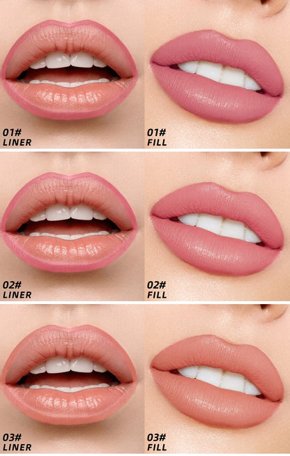 YOUNG VISION Tear-Off Lip Liner Peel-Off Lip Liner Matte Smudge-Free Hook & Loop Lip Pencil Crayon de maquillage 3 couleurs