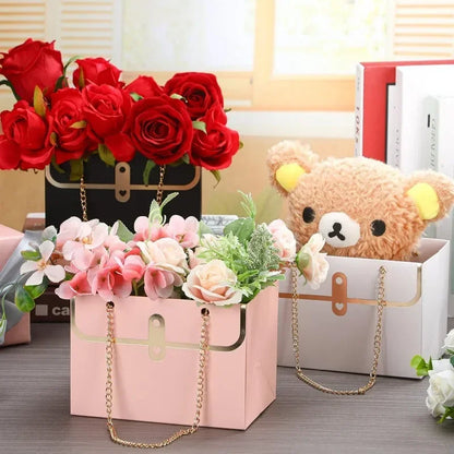 Boîte à fleurs, boîte d'emballage de roses, portable, pour la Saint-Valentin
