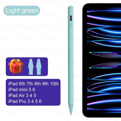Pour iPad Pencil 10e génération Air 6 M2 Pro M4 Stylus avec inclinaison de la paume, pour iPad Pro 11 12.9 Air 4/5 7/8/9 mini 56 7 Tablette