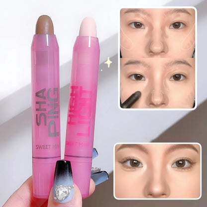 Stick de contour crème de surbrillance blanc en porcelaine Stylo de contour de visage lisse.