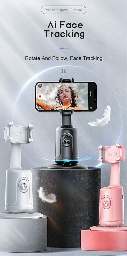 Rotation à 360 Suivi automatique du visage, trépied Smart Selfie Stick Suivi rapide, visage et des objets Cameraman Robot Mount