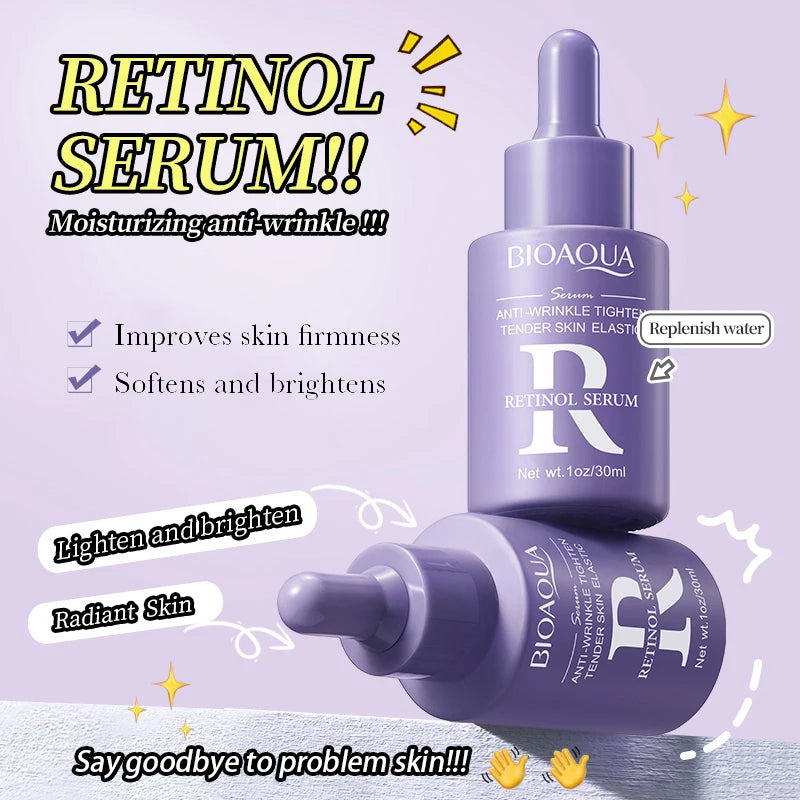 BIOAQUA – Sérum Visage Concentré à la Vitamine C, Rétinol & Acide Hyaluronique, Essence Anti-Âge Éclaircissante.