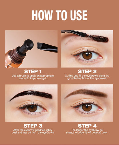 Gel de teinture pour sourcils 3 couleurs, imperméable, longue tenue, naturel, amovible, sans bavures, tatouage, maquillage.