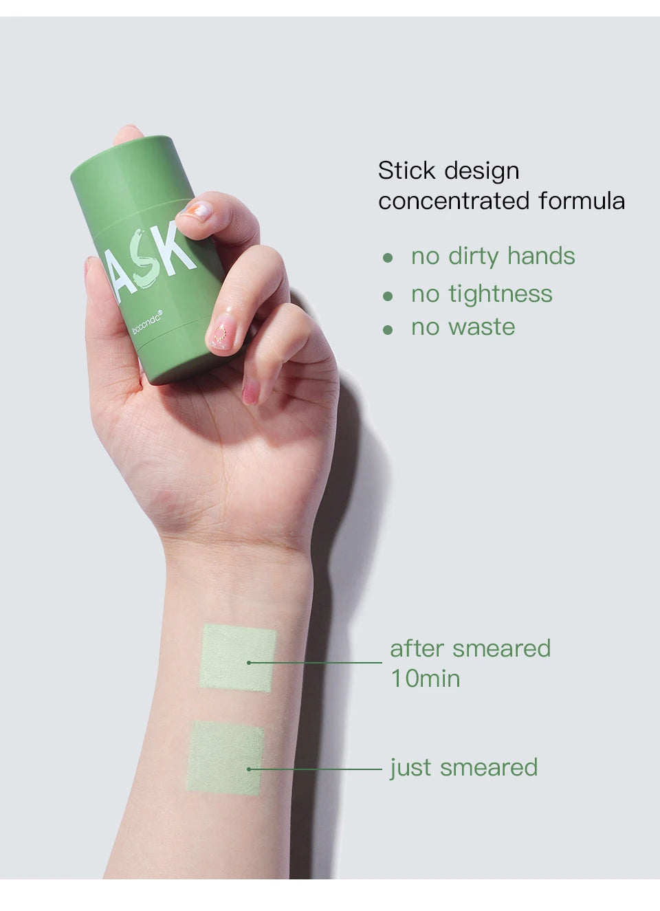 40g Face Clean Mask Green Tea/Rose Extract Cleansing Stick Deep Moisturizing Shrink Pores Blackhead Film Smear Oil Control Mask