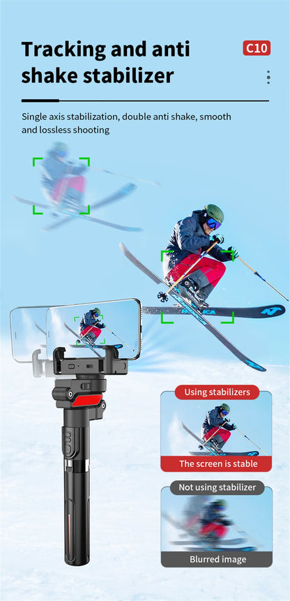Stabilisateur d’intelligence 360 Rotation automatique Suivre le cardan, avec télécommande, selfie stabilisateur pour iPhone Android