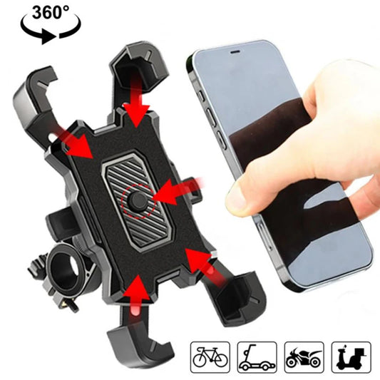 Support de téléphone de vélo électrique rotatif à 360° pour iPhone Xiaomi Riding MTB Bike Moto Support de support de moto Cyclisme antidérapant