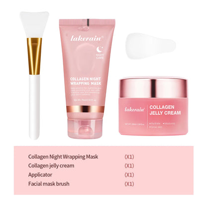 Crème de collagène Masque facial de nuit au collagène hydrolysé.