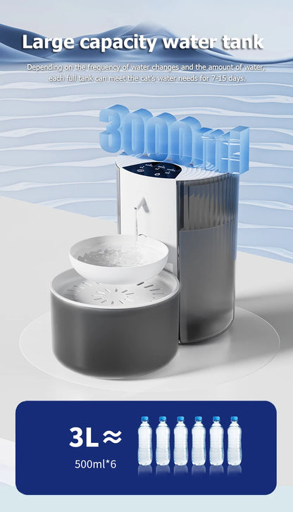 Distributeur d'eau intelligent pour animaux de compagnie, fontaine d'eau sans fil pour chat, distributeur d'eau pour chien, chargeur d'eau automatique rechargeable
