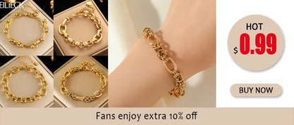 EILIECK Bracelet Torsadé en Acier Inoxydable 316L – Plaqué Or 18K, Étanche & Tendance Femme