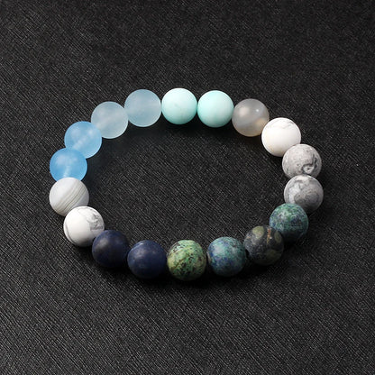 🌌 Bracelet Galaxie – 8 Planètes du Système Solaire & Étoile Gardienne