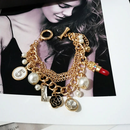 Bracelet de Luxe à Pampilles en Perles – Cristal No.5, Cadeau Élégant pour Femme