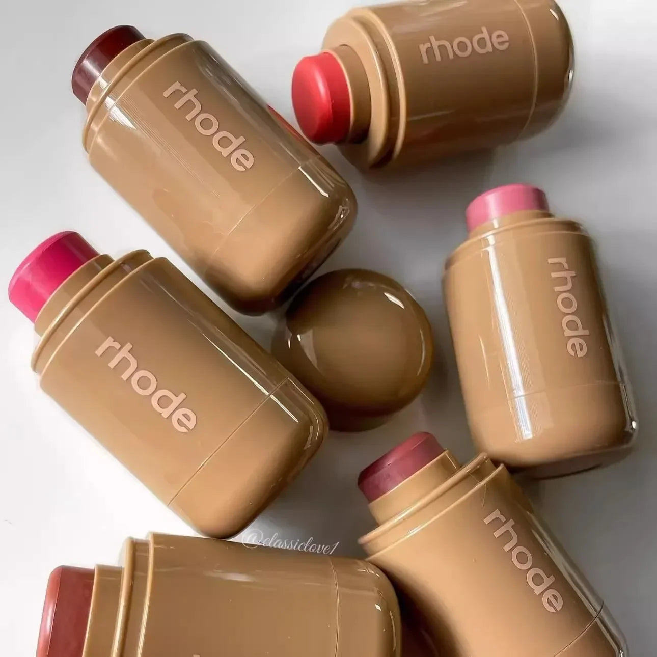 RHODE Maquillage Joues Blush, Stick Brillant à Lèvres Étui de Téléphone pour iPhone.