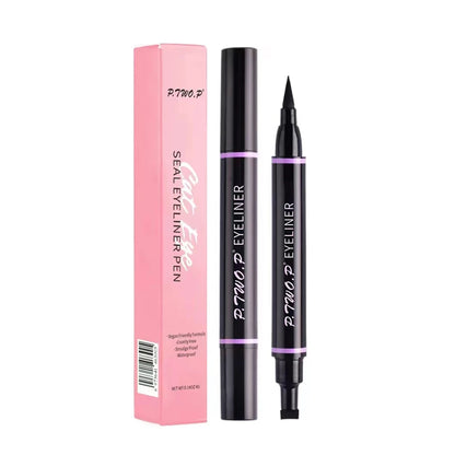P.TWO.P Stamp Eyeliner Crayon 1 Pcs Double-end Imperméable À Séchage Rapide Longue Durée Eyeliner Liquide Maquillage Yeux Outil De Cosmétiques