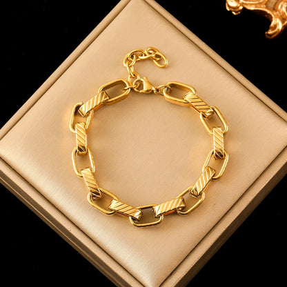 EILIECK Bracelet Torsadé en Acier Inoxydable 316L – Plaqué Or 18K, Étanche & Tendance Femme