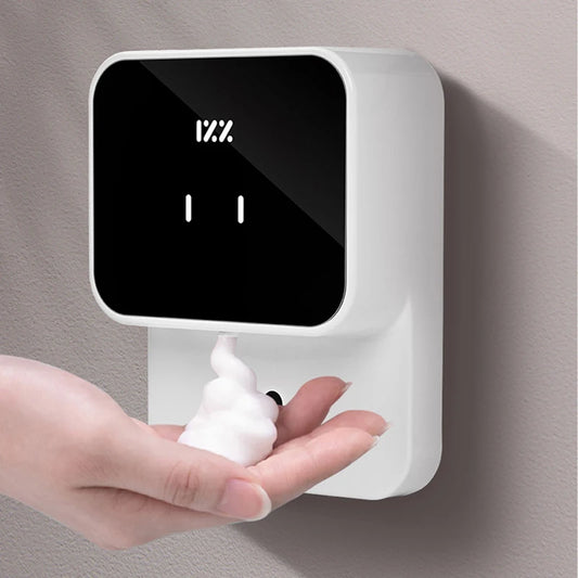 Distributeurs de savon liquide Rechargeable mural 280ML à réglage à trois vitesses Distributeur automatique de mousse Machine de désinfectant pour les mains