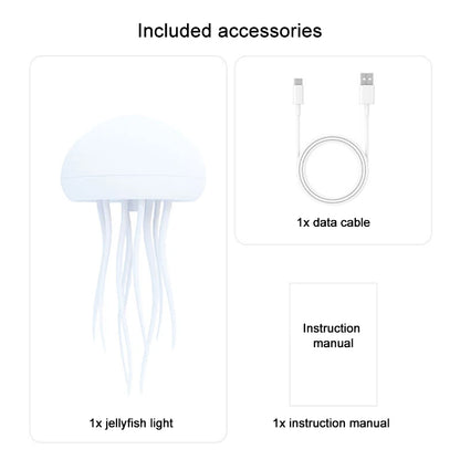 Jellyfish Lamp Voice Control Dancing RGB Gradient Jellyfish Bedside Lamp Rechargeable Table Lamp Touch Sensor Christmas Gift New