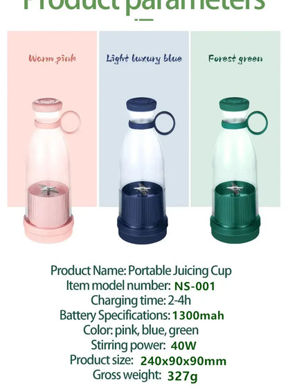 Presse-agrumes électrique Tasse 6 lames Mélangeur Milkshake Machine USB Portable Fruit Milk Mixing Tool Mini Fresh Juice Blender