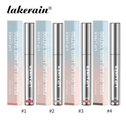Crayon à lèvres hautement pigmenté Tatouage Matte Peel Off Améliorer le liner pour les lèvres Lasting Lip Stain Waterproof 4Colors Transfer-proof Lipstic