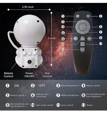 Projecteur d'étoiles Galaxy Night Light Astronaute Space Projector Starry Nebula Ceiling LED Lamp for Bedroom Home Decorative kids gift