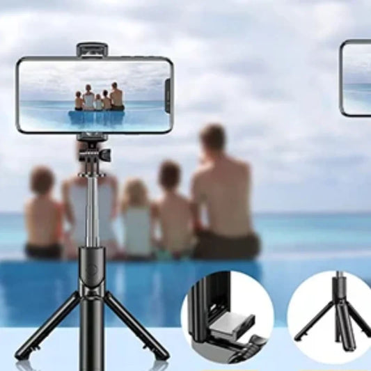 Nouveau trépied selfie sans fil 3 en 1 avec lumière de remplissage Obturateur Bluetooth Télécommande Monopode pliable portable pour téléphone intelligent