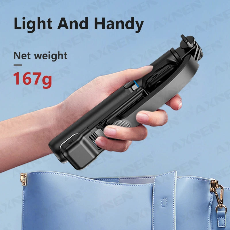 Trépied C01s Selfie Stick avec lumière de remplissage, monopode détachable de support de téléphone, télécommande Bluetooth sans fil pour Huawei iPhone Android