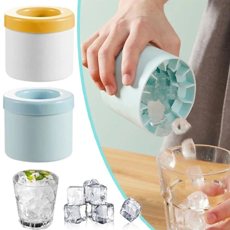 Moule à glaçons en silicone Seau à glace rond Été Fait maison DIY Réfrigérateur Freeze Ice Maker Creative Ice Cube Mold Barware Tools