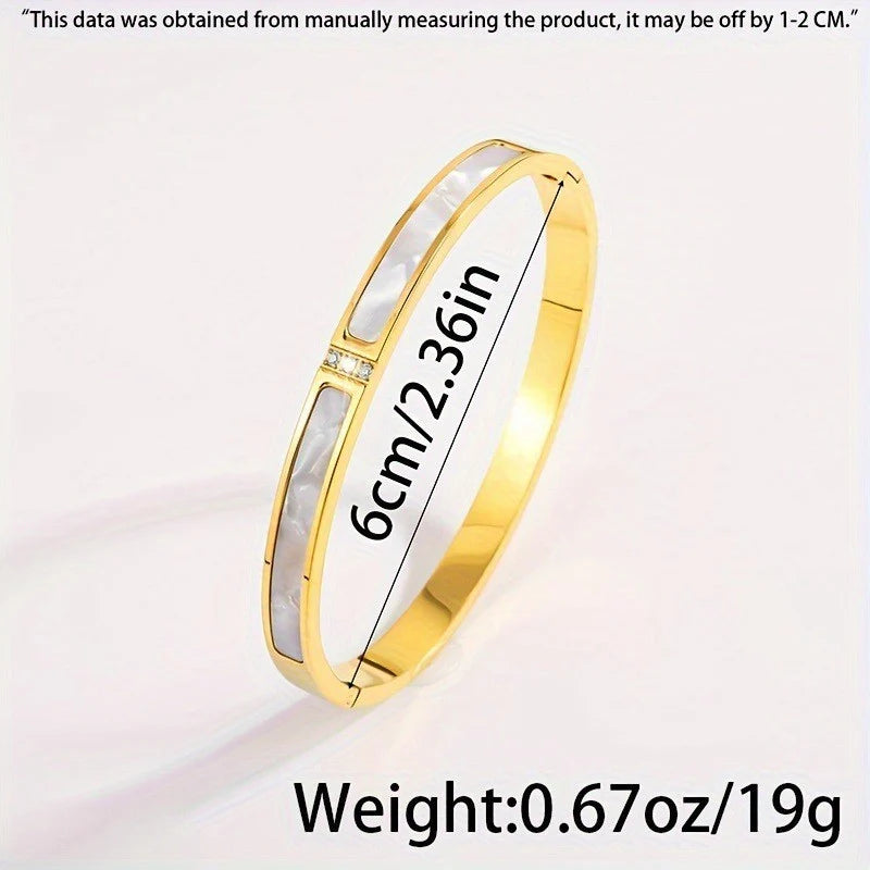 Bracelet Élégant Or avec Strass Scintillants – Acier Inoxydable Glamour