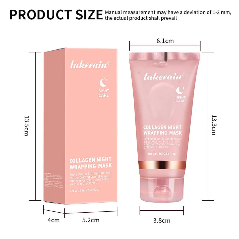 Crème de collagène Masque facial de nuit au collagène hydrolysé.