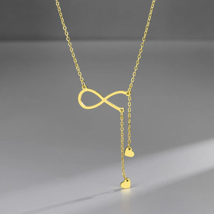 Colliers en acier inoxydable Infinity Symbol Tassel Sweet Heart Pendentifs Chaînes Mode Choker Collier pour femmes
