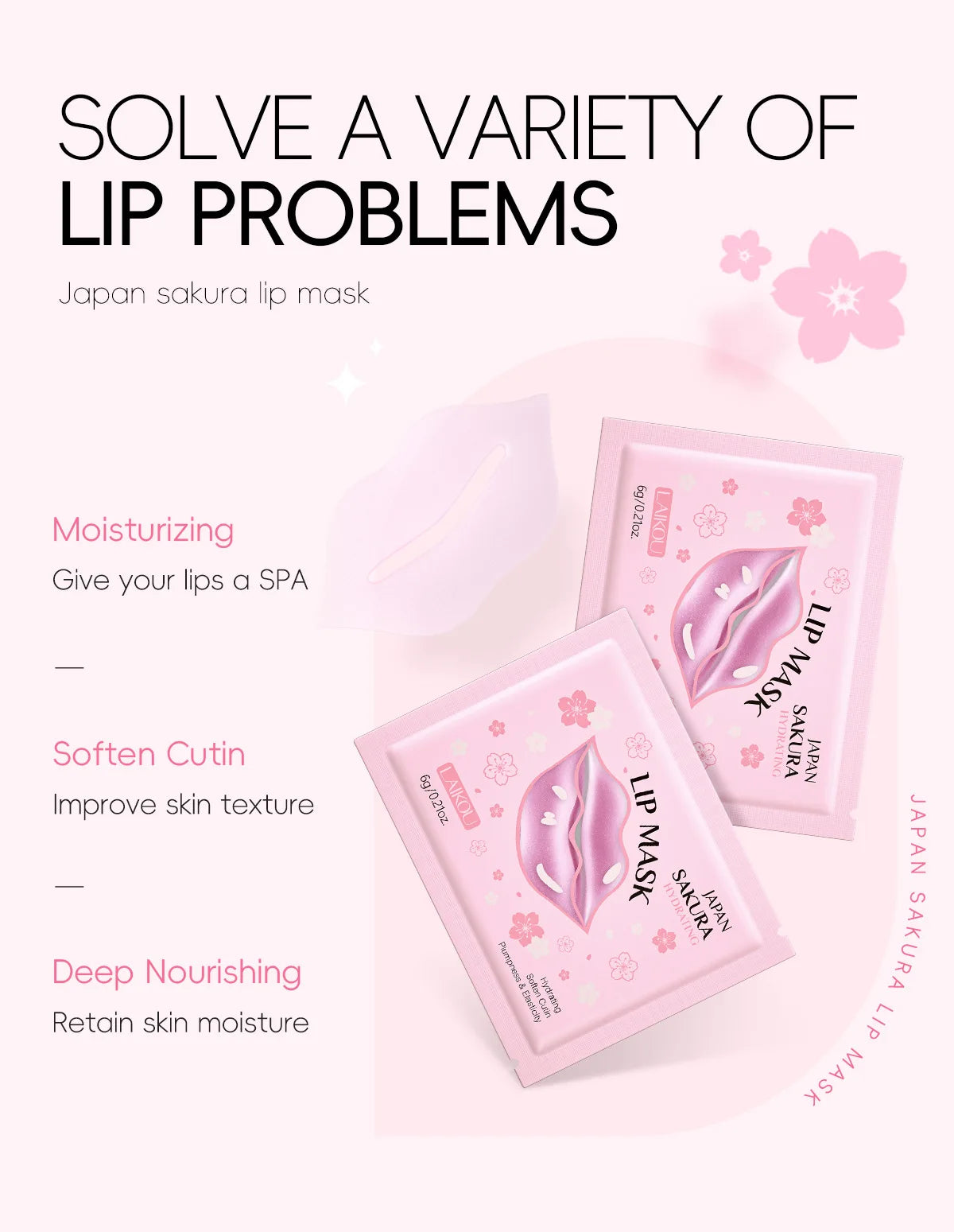 Masque pour les lèvres LAIKOU Sakura 6 g Hydratant