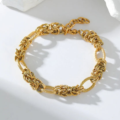 EILIECK Bracelet Torsadé en Acier Inoxydable 316L – Plaqué Or 18K, Étanche & Tendance Femme