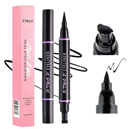 P.TWO.P Stamp Eyeliner Crayon 1 Pcs Double-end Imperméable À Séchage Rapide Longue Durée Eyeliner Liquide Maquillage Yeux Outil De Cosmétiques
