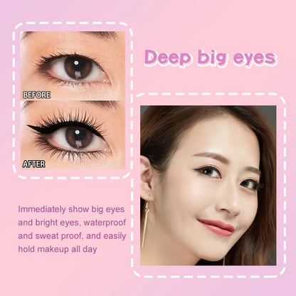 P.TWO.P Stamp Eyeliner Crayon 1 Pcs Double-end Imperméable À Séchage Rapide Longue Durée Eyeliner Liquide Maquillage Yeux Outil De Cosmétiques