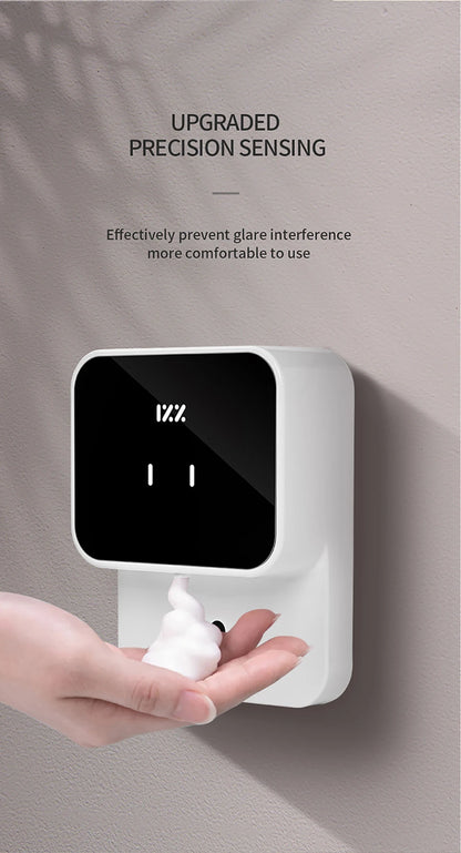 Distributeurs de savon liquide Rechargeable mural 280ML à réglage à trois vitesses Distributeur automatique de mousse Machine de désinfectant pour les mains
