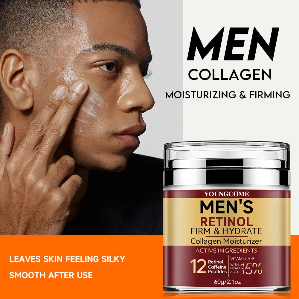 Crème Visage Raffermissante pour Hommes – Rétinol, Collagène & Éclat