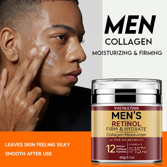 Crème Visage Raffermissante pour Hommes – Rétinol, Collagène & Éclat