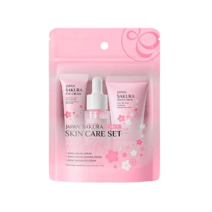 Sakura Lot de 5/3 soins pour le visage, sérum, tonique, nettoyant pour le visage, crème solaire, pour les yeux, coffret cadeau