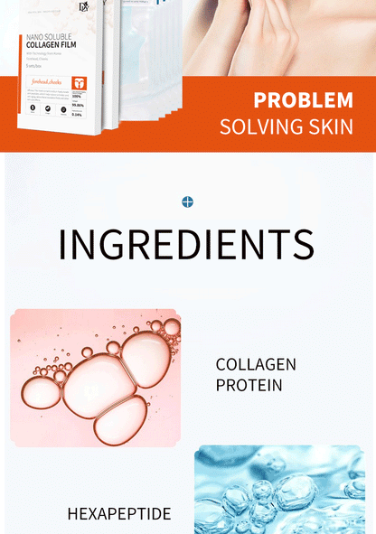 Masque de film protéiné de collagène nano hydrolysé Ensemble de pulvérisation de sérum pour le visage Réparation des rides Remplisseur de visage soluble Ensemble de soins de la peau éclaircissant
