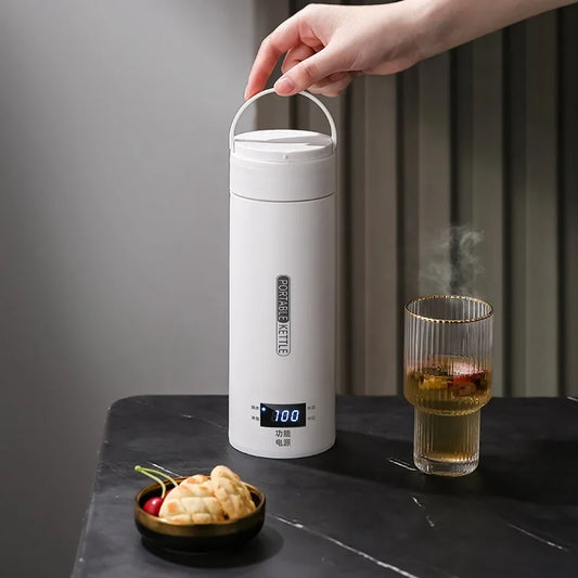 Bouilloire électrique de voyage 500ML Eau à ébullition rapide Chauffe-lait portable pour bébé Bouilloire thermo en acier inoxydable 304